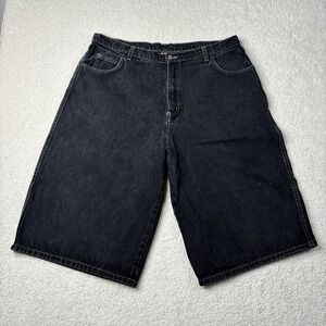 Vintage Sinister Clothing Denim Shorts Mens Size‎ 38 Black Y2K Hip Hop *READ*
